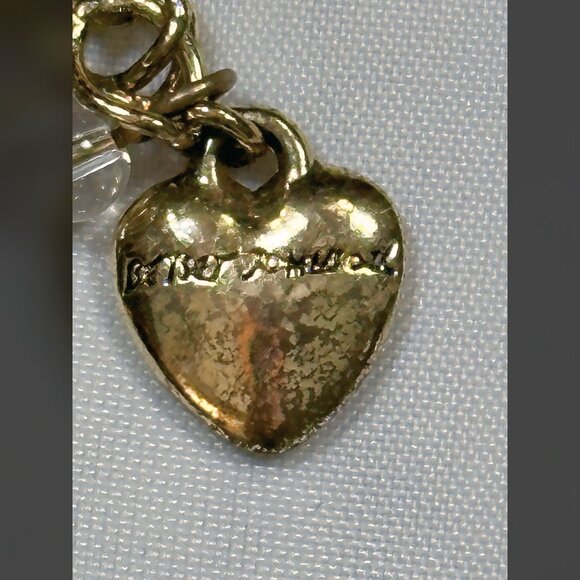 Betsey Johnson Hearts & Bows Necklace Chunky Pink & Blue with Gold Choker Boho - Picture 12 of 14